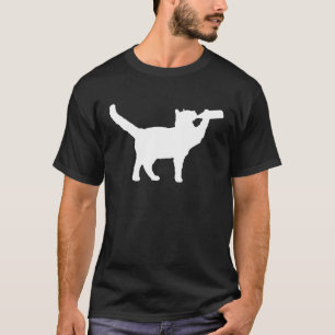 Bier trinken Katze Flasche Spaß trinken Alkohol T-Shirt