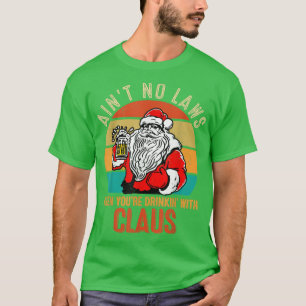 Bier trinken mit dem Weihnachtsmann Funny Retro Vi T-Shirt