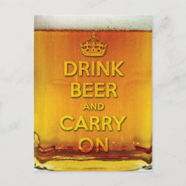 Bier trinken und weitermachen postkarte