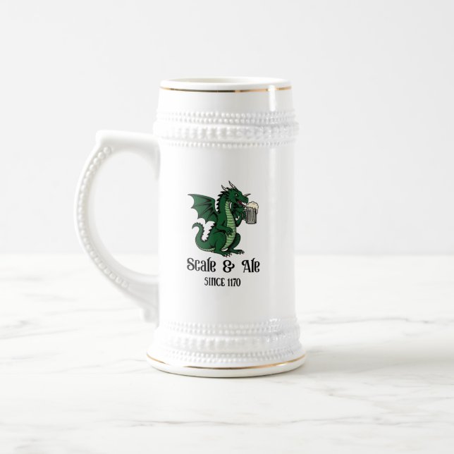 Bier trinkender Drache Bierglas (Links)