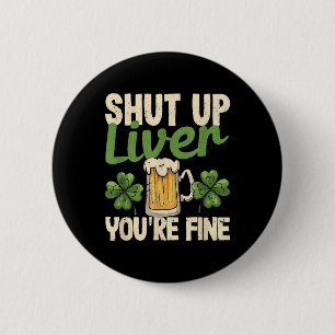 Bier trinkt St. Patricks Day. Haltet die Leber ab Button