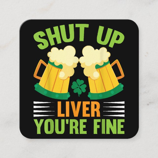 Bier trinkt St. Patricks Day. Haltet die Leber ab Quadratische Visitenkarte (Vorderseite)