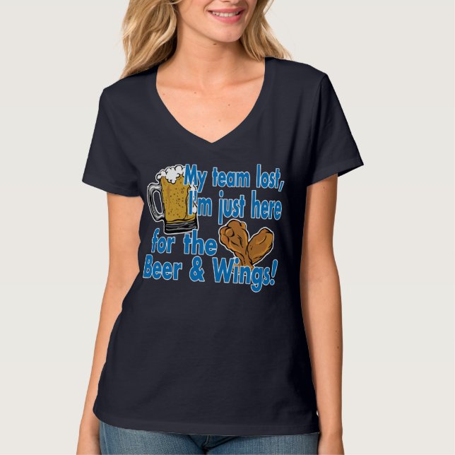Bier-u. Flügel-T-Shirt T-Shirt (Vorderseite)