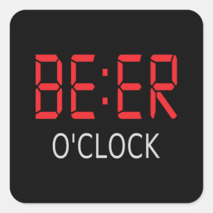 Bier-Uhr Quadratischer Aufkleber