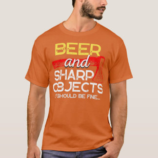 Bier und Ax Throwing Funny T-Shirt