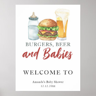 Bier und Burger-Baby-Party Poster