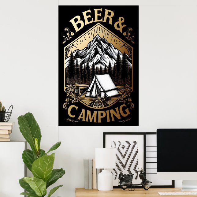 Bier und Camping Poster (Heimbüro)