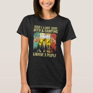 Bier und Camping Vintage Kostüme für Männer Frauen T-Shirt