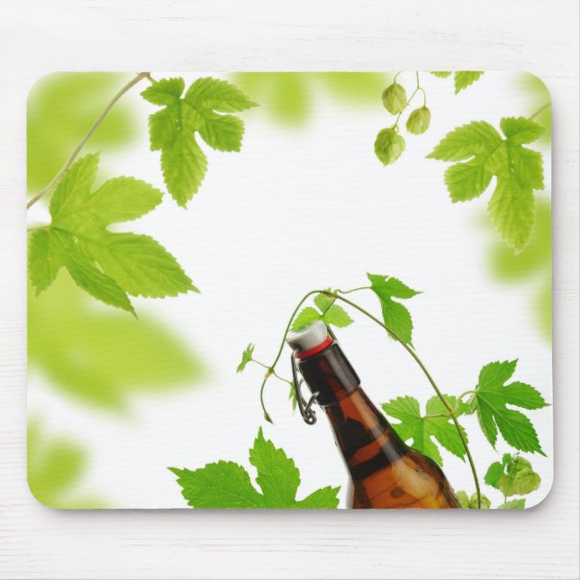 Bier und frische Hopfen Mousepad (Vorne)