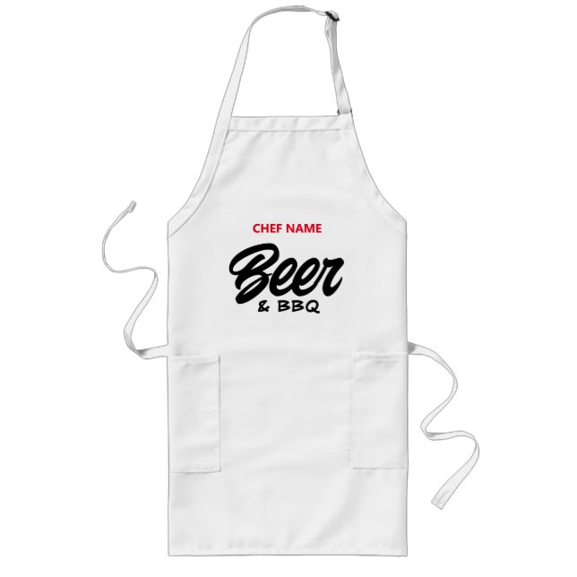 Bier und GRILLEN Party Zoll lange Schürze für Männ (Vorne)