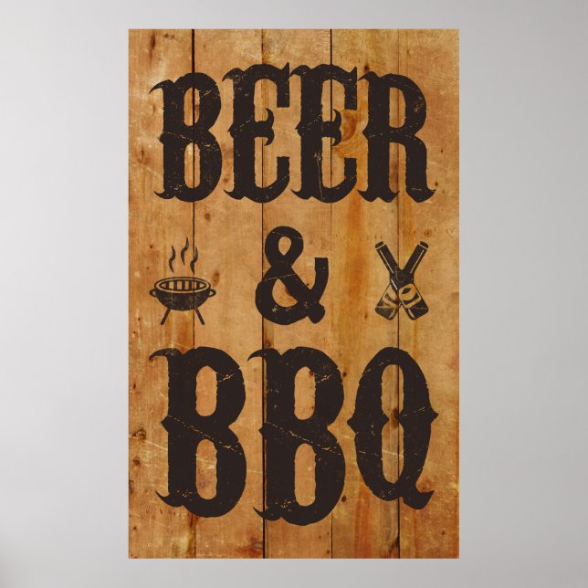 Bier und GRILLEN Poster (Vorne)