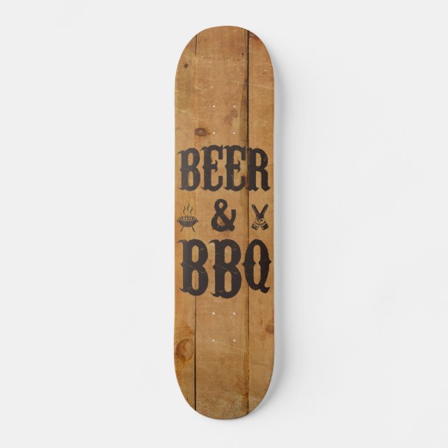 Bier und GRILLEN Skateboard (Vorderseite)