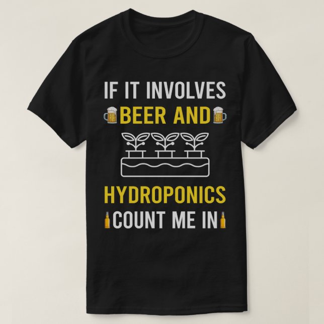 Bier und Hydroponik T-Shirt (Design vorne)