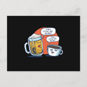 Bier und Kaffee streiten Postkarte