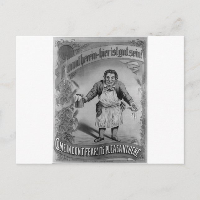 Bier und Lebensmittel 1887 Postkarte (Vorderseite)