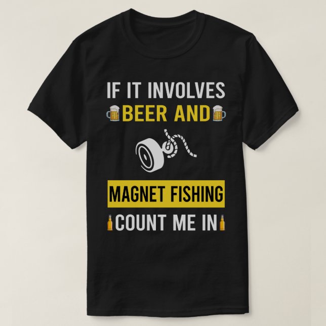 Bier- und Magnet-Fischerei T-Shirt (Design vorne)