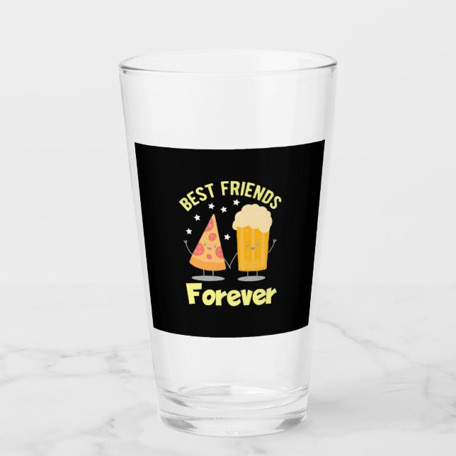 Bier und Pizza Glas (Vorderseite)