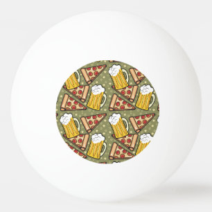 Bier-und Pizza-Grafik-Muster Tischtennisball