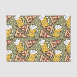 Bier-und Pizza-Grafik Seidenpapier