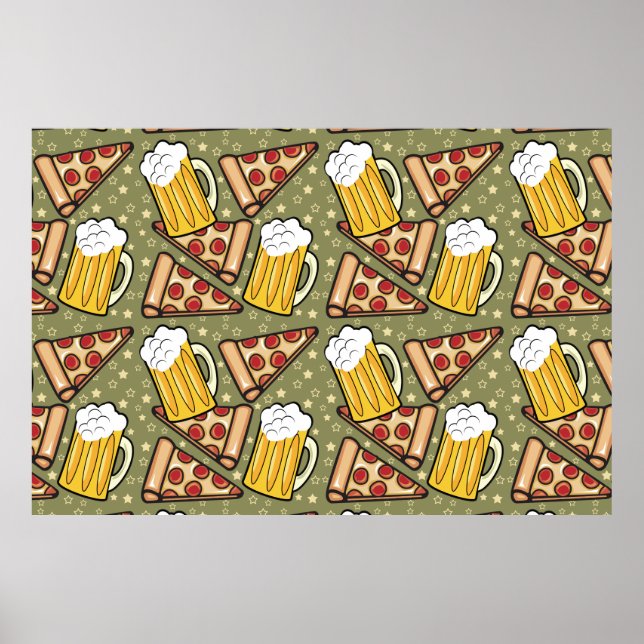 Bier und Pizza Lovers Poster (Vorne)