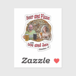 Bier und Pizza mit Joe und Jan - Vinyl Sticker