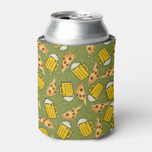 Bier und Pizza Muster Dosenkühler
