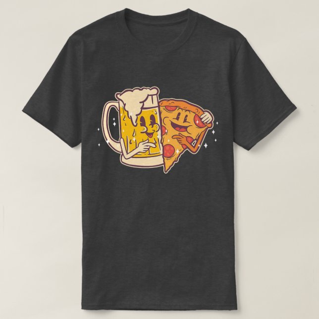 Bier und Pizza Niedlich Funny Pizza  T-Shirt (Design vorne)