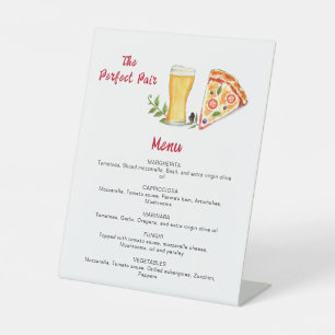 Bier und Pizza Pizza Party Menu Sockelschild