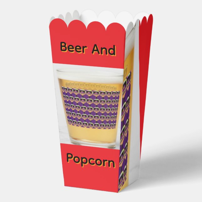 Bier und Popcorn Geschenkschachtel (Vorderseite)