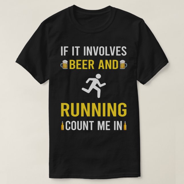 Bier- und Running-Läufer T-Shirt (Design vorne)