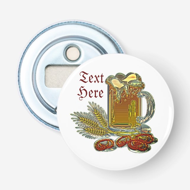 Bier und Salzbrezel Oktoberfest Pub Bar Flaschenöffner (Vorderseite)