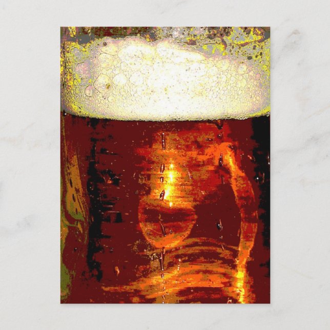 Bier und Schaumstoff Postkarte (Vorderseite)