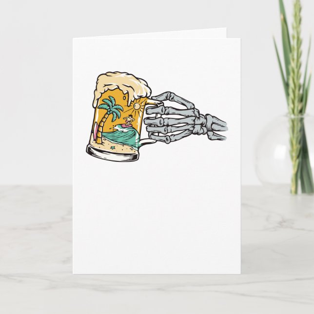 Bier und Strand Karte (Vorderseite)