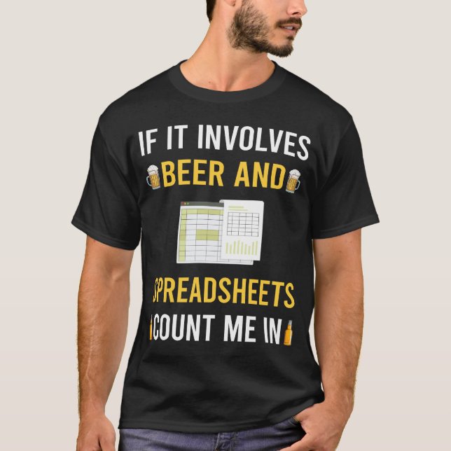 Bier- und Tabellenkalkulationstabellen T-Shirt (Vorderseite)