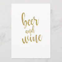 Bier und Wein Gold Glitzer Erschwingliches Zeichen