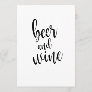 Bier- und Wein-Schwarz-Weiß-Schilder zum günstigen Einladung