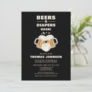 Bier und Windeln-Bash-Party Einladung