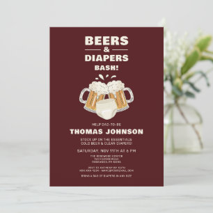 Bier und Windeln-Bash-Party Einladung