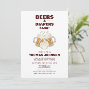 Bier und Windeln-Bash-Party Einladung