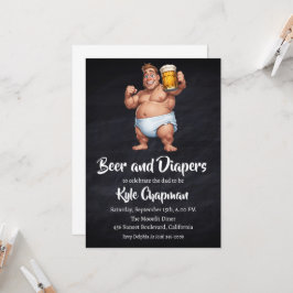 Bier und Windeln, Party Einladungen für Männer