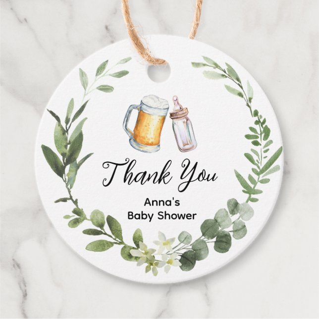 Bier und Windeln Vielen Dank für Ihre Unterstützun Geschenkanhänger (Vorderseite)