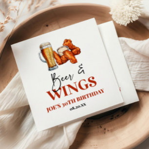 Bier und Wings Geburtstagsfeier Serviette