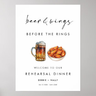 Bier und Wings vor dem Rings-Probeessen Poster