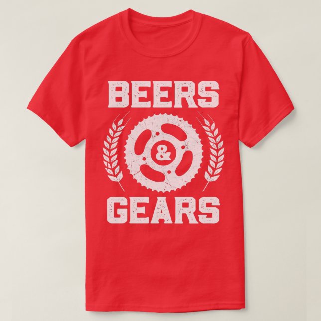 Bier und Zahnradfahrer T-Shirt (Design vorne)