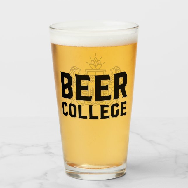 Bier-Uni Offiziell 16-Unzen-Logo-Glas Glas (Rückseite (gefüllt))