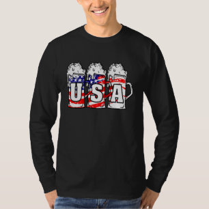 Bier US amerikanische Flagge Patriotic 4. Juli Mer T-Shirt