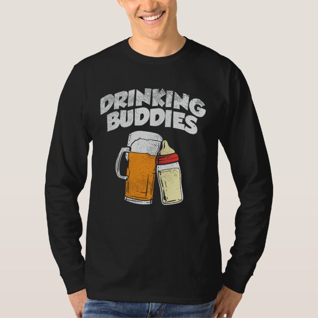 Bier Vater trinkt Buddy New Vater T-Shirt (Vorderseite)