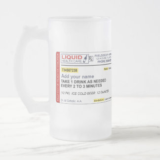 Bier-Verordnung (addieren Sie Ihren Namen) Mattglas Bierglas