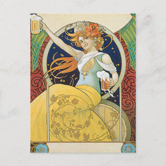 Bier Vintages Getränk und Kunst Postkarte
