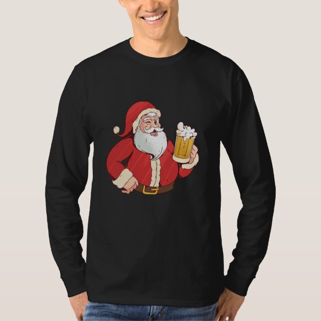 Bier von Santa Claus T-Shirt (Vorderseite)